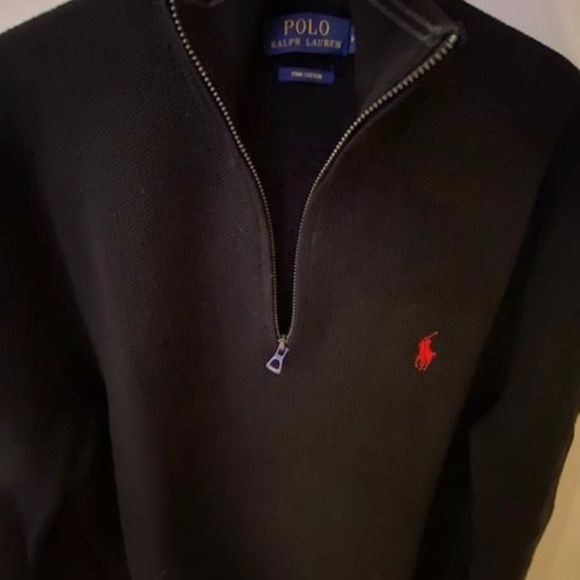 Ralph Lauren Polo Black Quarter-Zip Pullover - Picture 2 of 3
